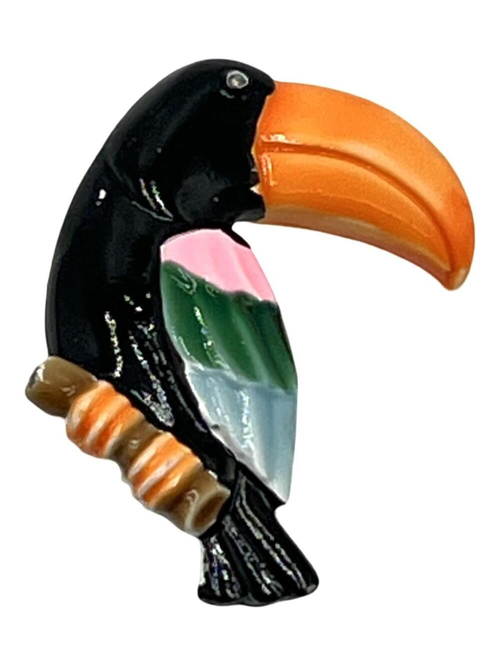 Vintage Midcentury Unsigned Toucan Bird Brooch